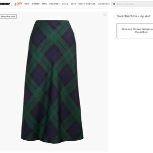 JCrew Small Black Watch Holiday Plaid Slip Skirt